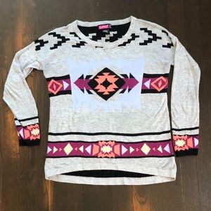 5/$25 Say What? aztec print sweater (S)